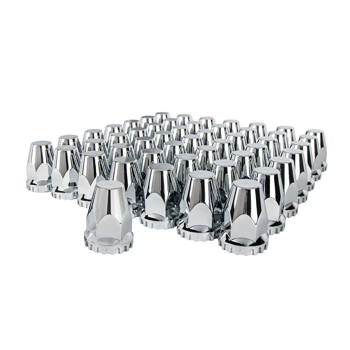33mm x 2-3/4" Chrome Plastic Original Nut Covers - Thread-On (Box of 60)