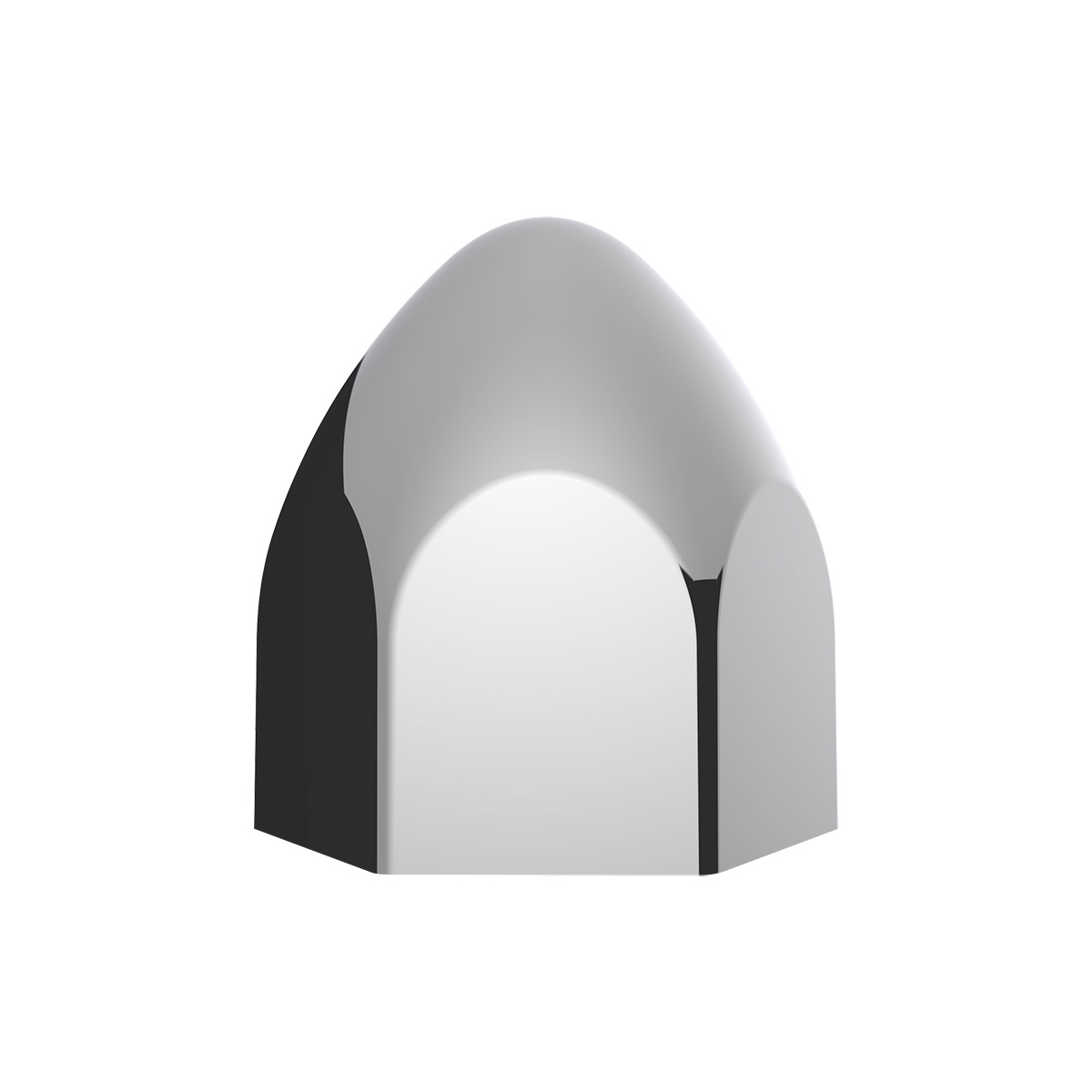 3/4" X 1 3/8" Chrome Plastic Bullet Nut Cover - Push-On