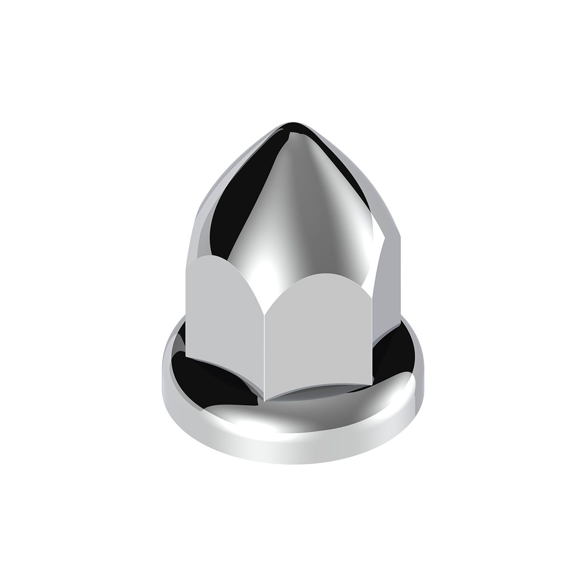 33mm X 2 3/8" Chrome Plastic Bullet Nut Covers W/ Flange - Push-On (Color Box Of 20)