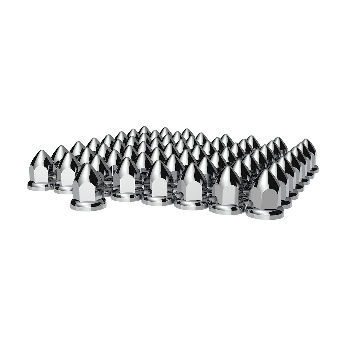 33mm X 2-3/8" Chrome Plastic Bullet Nut Cover With Flange - Push-On (Bulk)