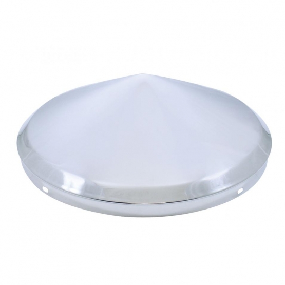 No Notch Chrome Pointed Front Hubcap - 1/2" Lip