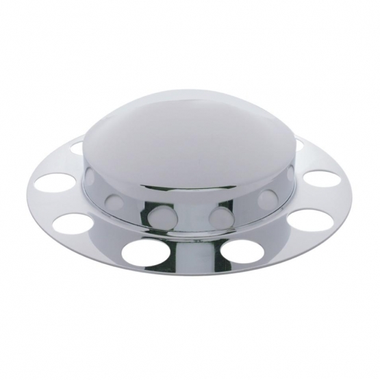 Chrome Dome Front Axle Cover 2PC Kit For 1-1/2" Nut Cover - Steel Wheel (2-Pack)