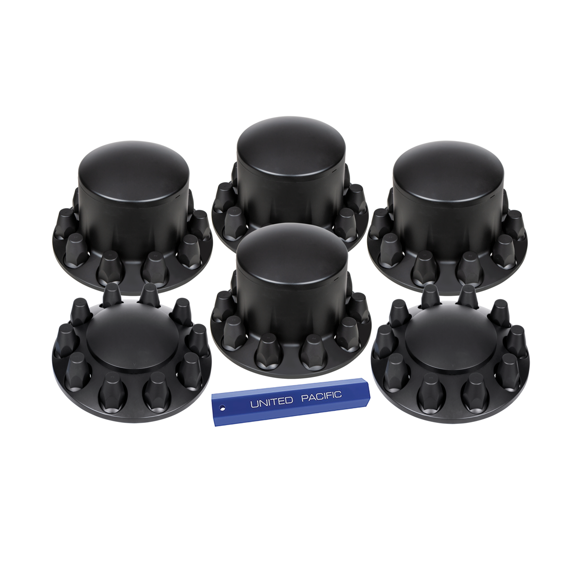 Dome Axle Cover Combo Kit With 33mm Standard Thread-On Nut Covers & Nut Cover Tool - Matte Black