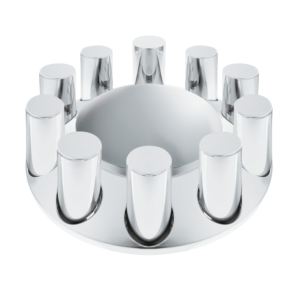 Chrome Plastic Dome Front Axle Cover With 33mm Standard Thread-On Tall Cylinder Nut Covers