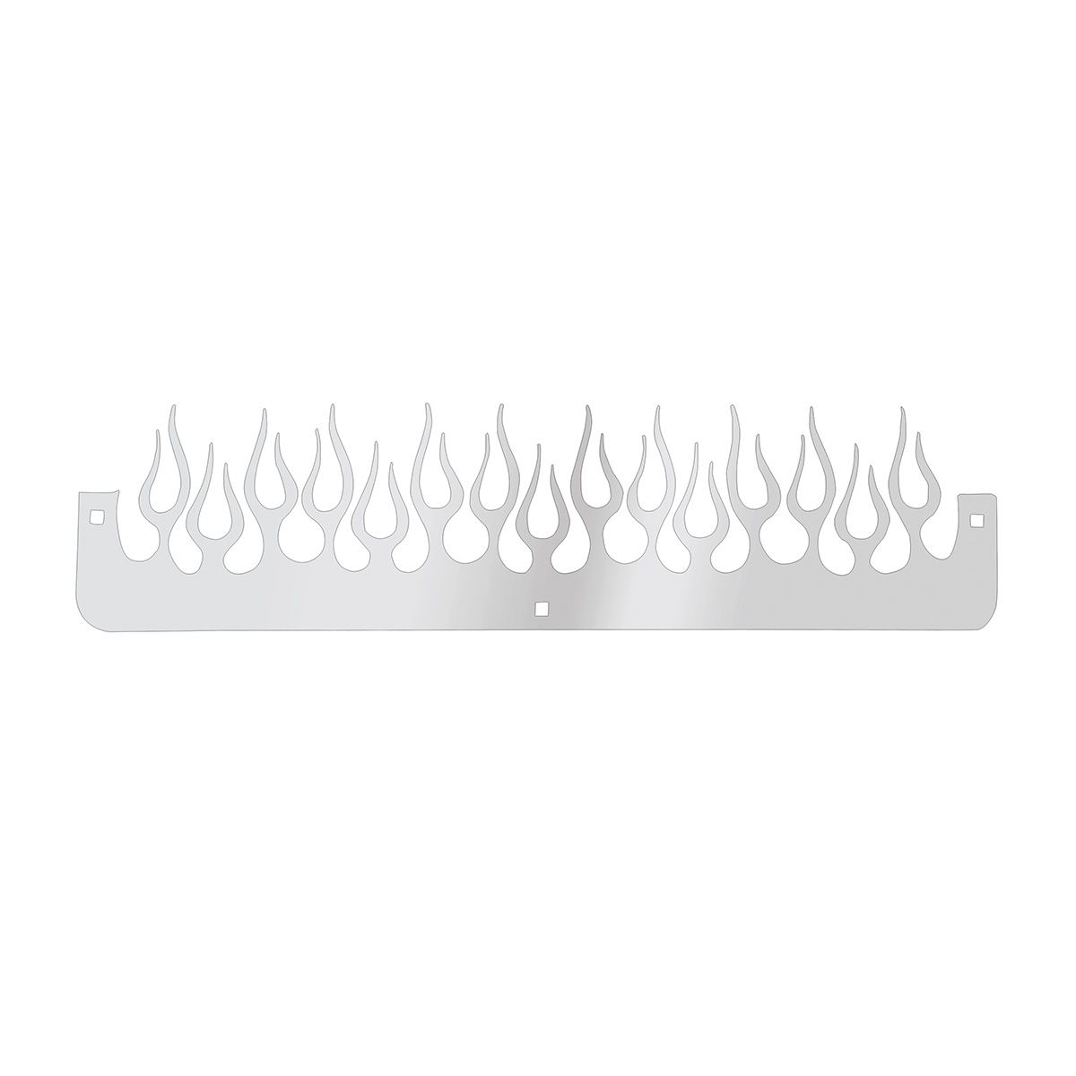 24" Chrome Flame Bottom Mud Flap Plate - Bolt Thru (Bulk)