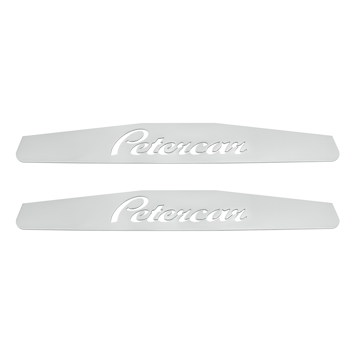 4" X 24" Chrome Petercar Bottom Mud Flap Plate - Welded Stud (Card of 2)
