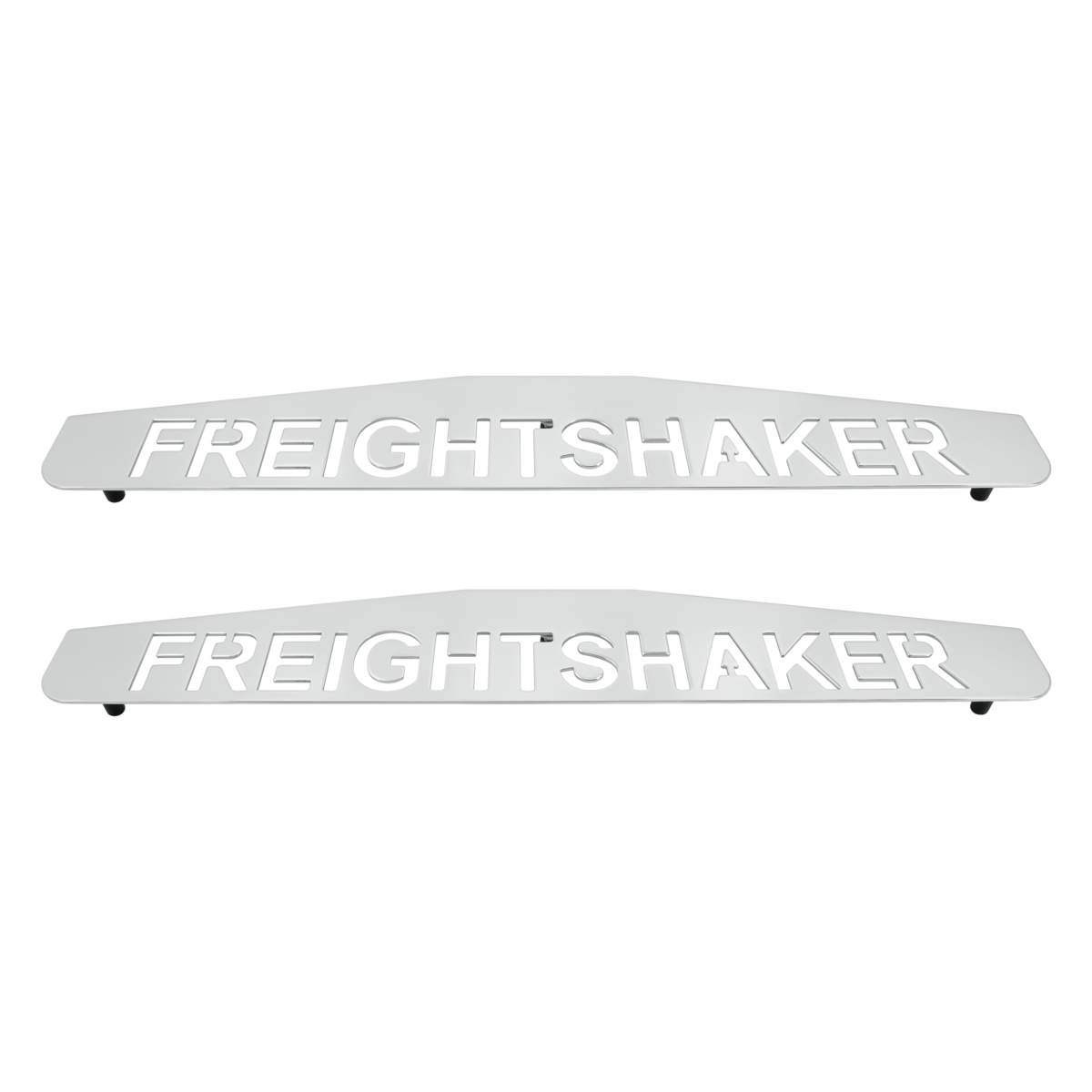 4" X 24" Chrome Freightshaker Bottom Mud Flap Plate - Welded Stud (Card of 2)