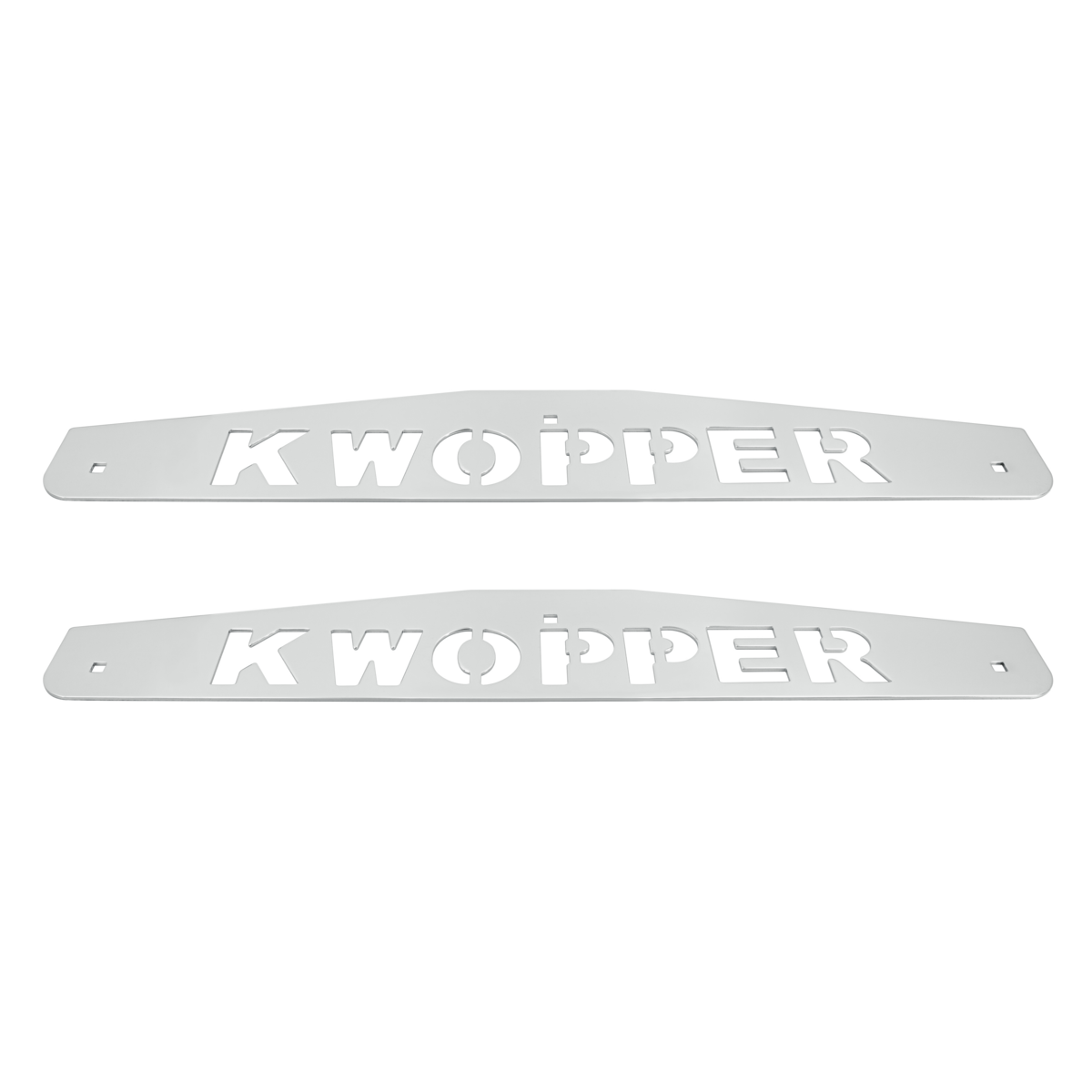 4" X 24" Chrome Kwopper Bottom Mud Flap Plate - Bolt Thru (Card of 2)