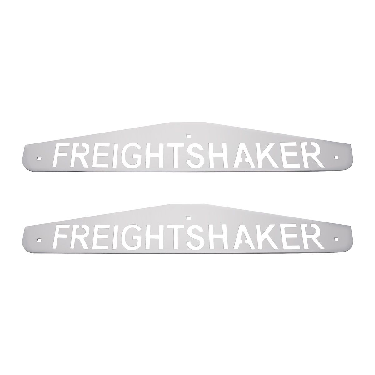 4" X 24" Chrome Freightshaker Bottom Mud Flap Plate - Bolt Thru (Card of 2)