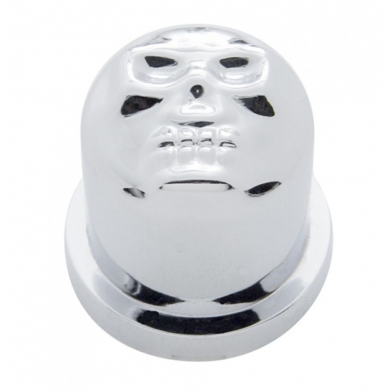 1/2" X 1" Chrome Plastic Skull Nut Cover, Push-On Style (10-Pack)