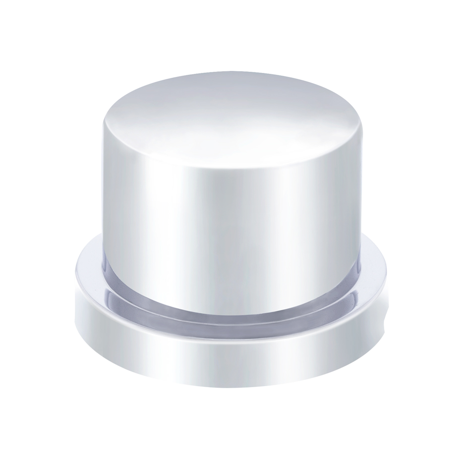 3/4" X 5/8" Chrome Plastic Flat Top Nut Cover - Push-On (Bulk)