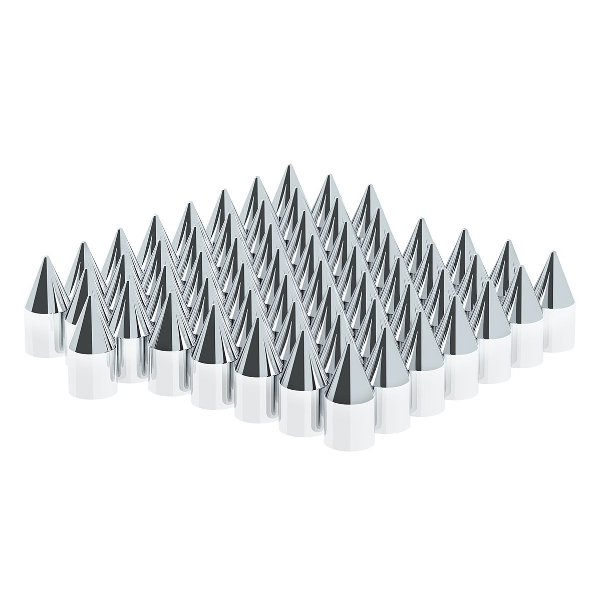 15/16" X 2-1/2" Chrome Plastic Spike Nut Cover - Push-On (Color Box of 60)