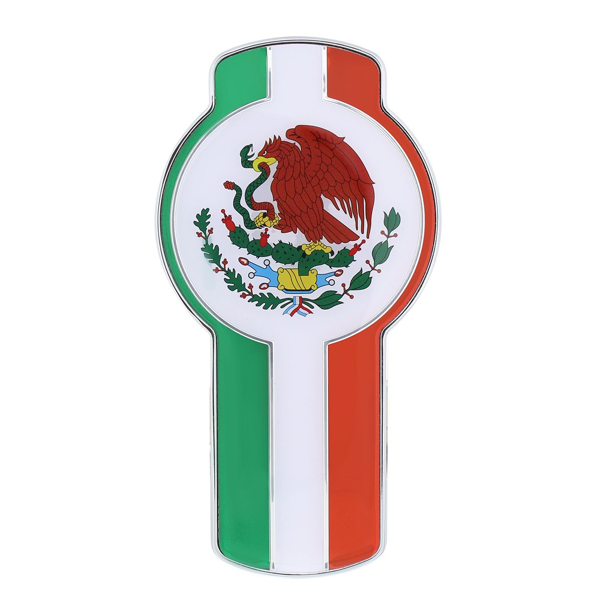 Chrome Die Cast Mexico Flag Emblem