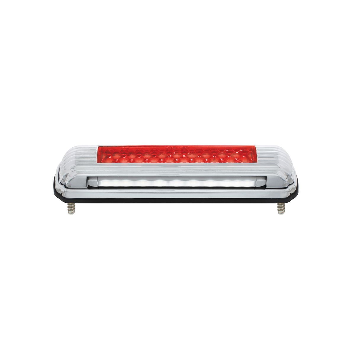 Chrome License Plate Light With Red LED 3rd Brake Light - Red LED/Red Lens