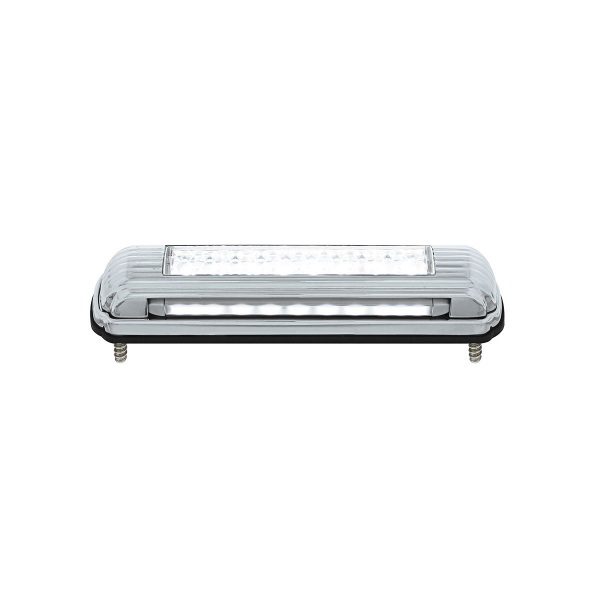 Chrome License Plate Light With White LED Backup Light - White LED/Clears Lens