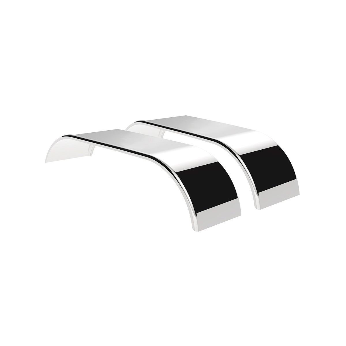 120" 430 Stainless Steel (16ga) Roll  Formed Edge Smooth Full Fender 54" Spread - SS Series (Pair)