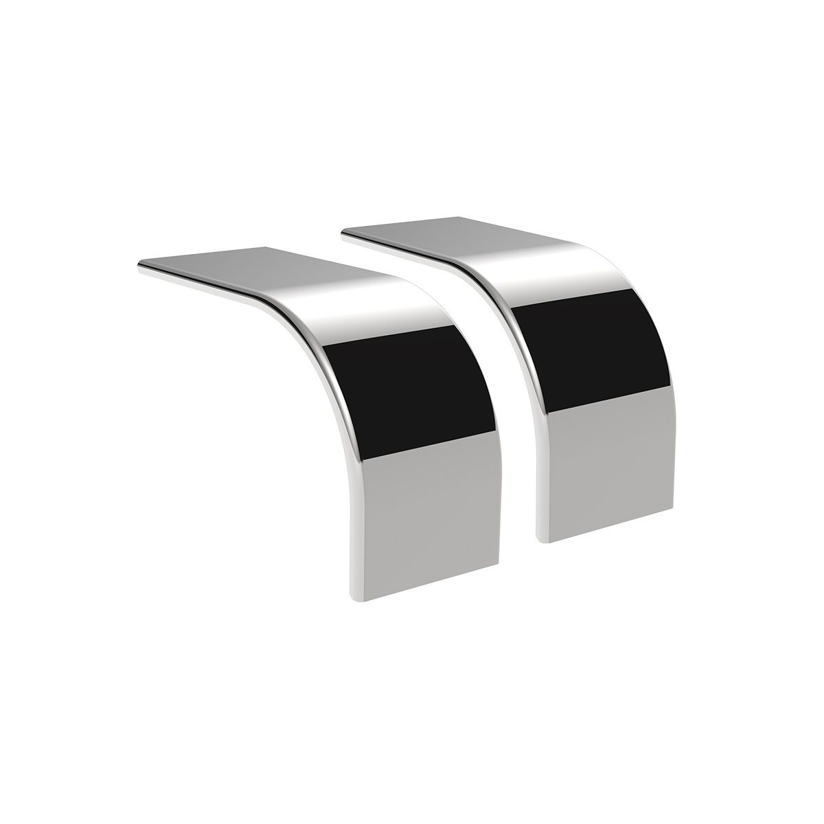 80" 430 Stainless Steel (16ga) Roll Formed Edge Smooth Half Fender/Long Drop - SS Series (Pair)