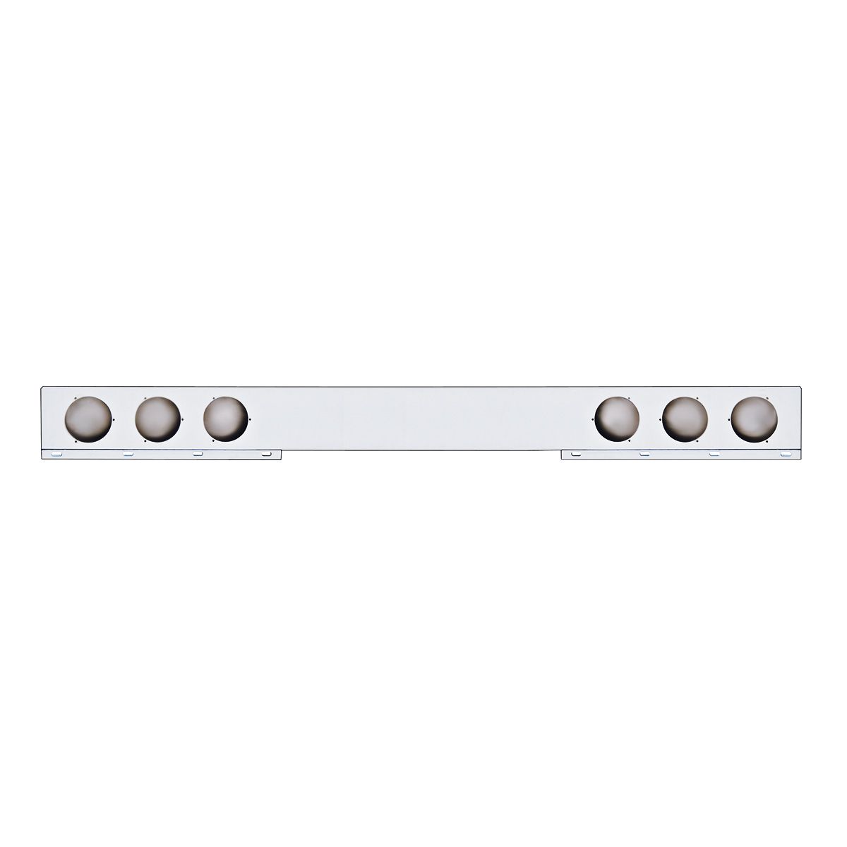 Stainless 1 Piece Rear Light Bar With Six 4" Light Cutouts