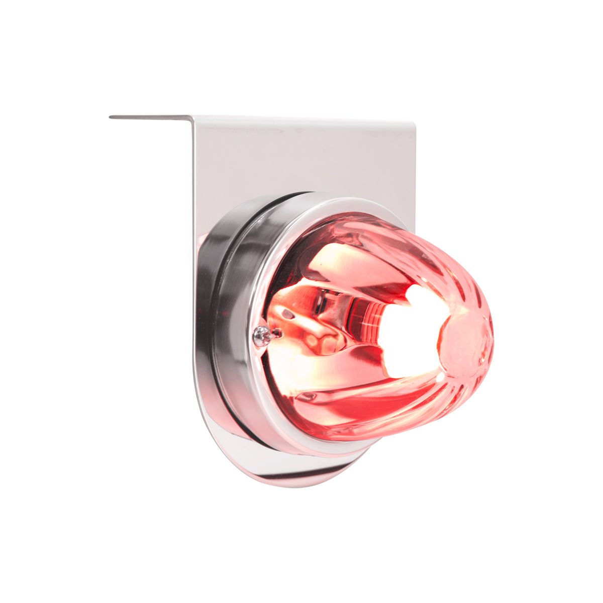 Dual Function Glass Watermelon Light With Stainless Steel Light Bracket Kit With LED Bulb-Red LED/Cl