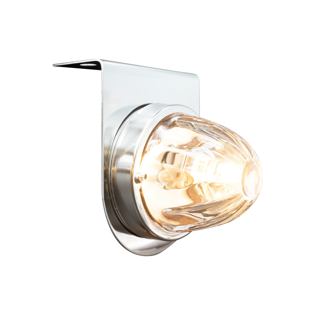 Glass Watermelon Light With Stainless Steel Light Bracket Kit-Clear Lens