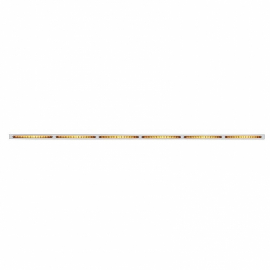 79-1/2" Stainless Bumper Light Bracket With 6X 14 LED 12" Light Bars - Amber LED/Amber Lens
