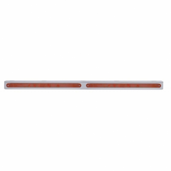 25-5/16" Stainless Light Bracket With 2X 14 LED 12" Light Bars - Red LED/Red Lens