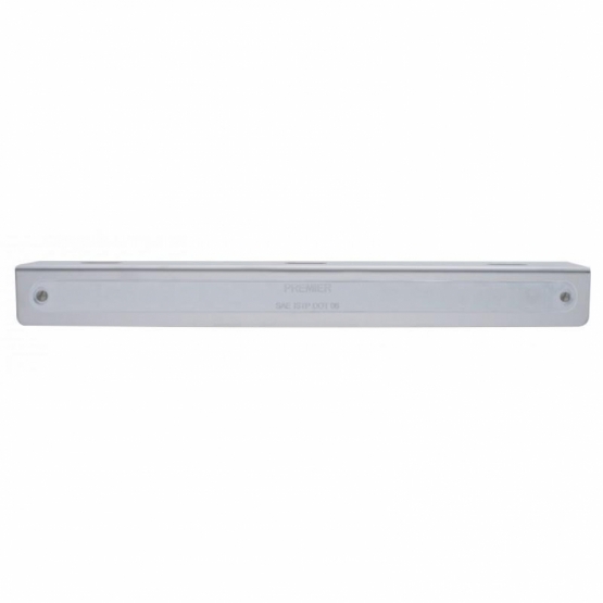 12-3/4" Stainless Light Bracket With 14 LED 12" Light Bar - Red LED/Chrome Lens