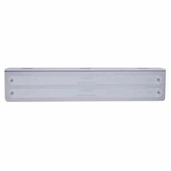 12-3/4" Stainless Light Bracket With 2X 14 LED 12" Light Bars - Red LED/Chrome Lens