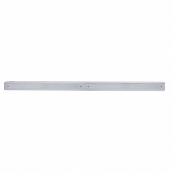 25-5/16" Stainless Light Bracket With 2X 14 LED 12" Light Bars - Amber LED/Chrome Lens