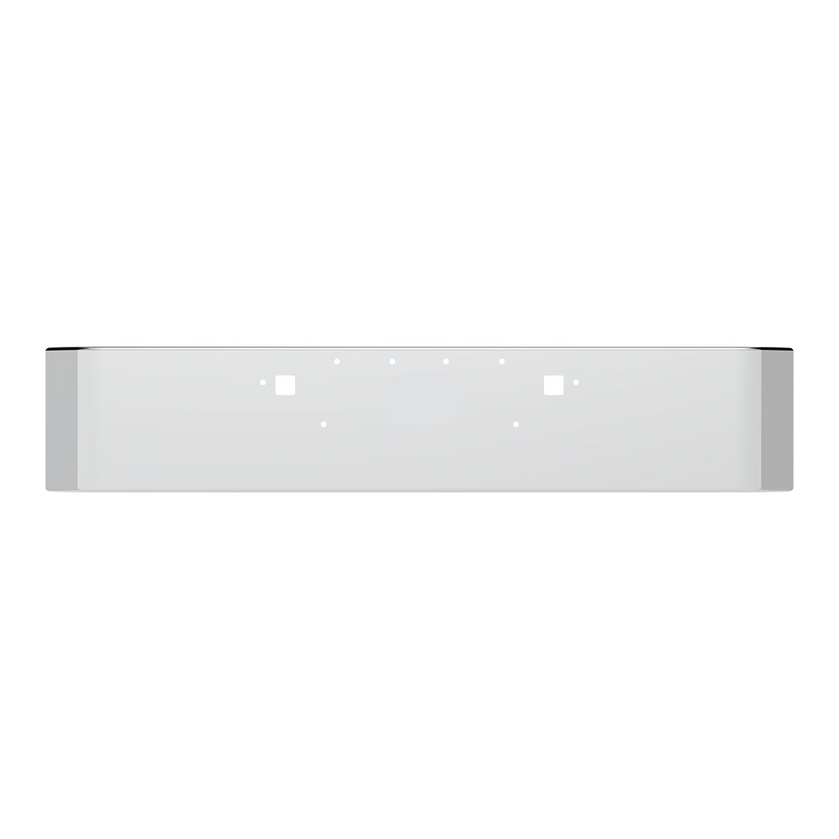SS Clad Aluminum Bumper For 2008-2023 Peterbilt 389 - Curved Ends