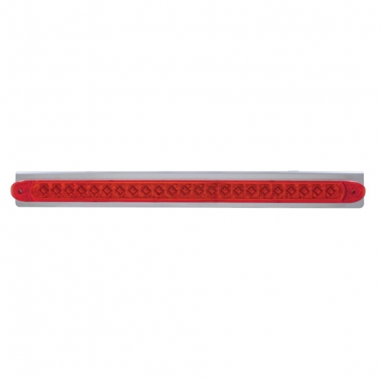 17-5/16" Stainless Reflector Light Bracket With 23 LED 17-1/4" Reflector Light Bar - Red LED/Red Len