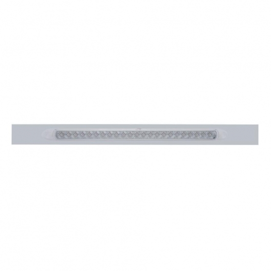 Chrome Top Mud Flap Plate With 23 LED 17" Reflector Light Bar - Red LED/Clear Lens (Each)