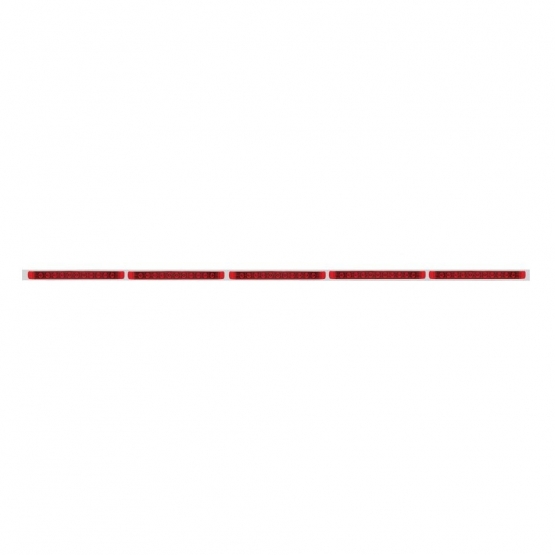 94" Stainless Light Bracket With 5X 11 LED 17" Light Bars - Red LED/Red Lens