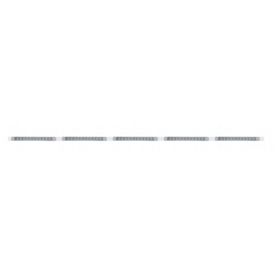 94" Stainless Light Bracket With 5X 11 LED 17" Light Bars & Bezels - Red LED/Clear Lens