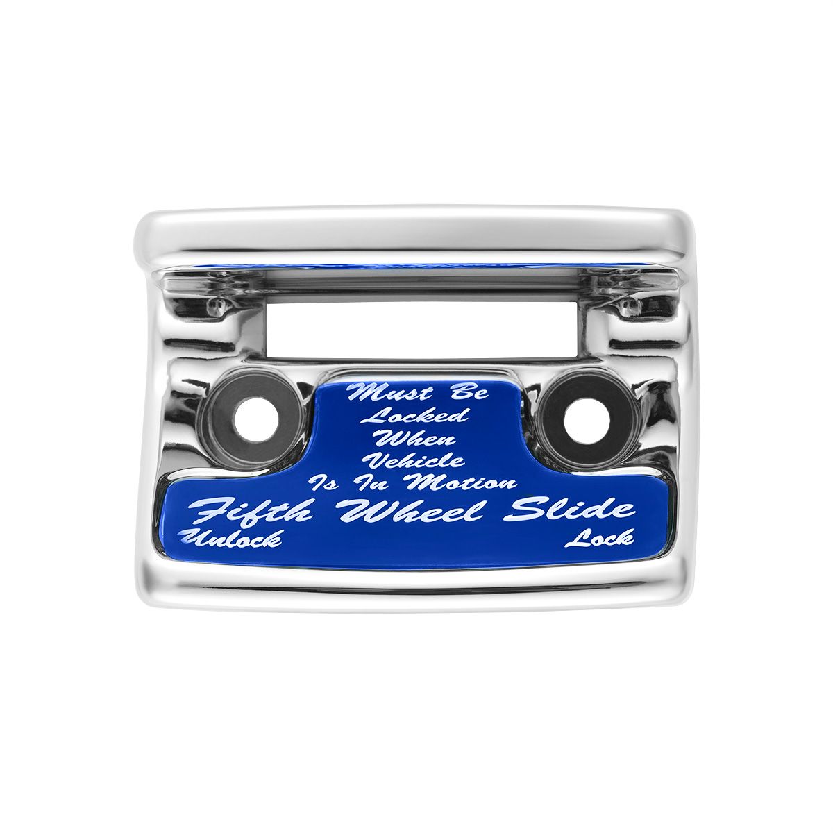 Chrome Plastic Fifth Wheel Switch Guard With Glossy Sticker For 1990-2010 Freightliner Classic- Blue
