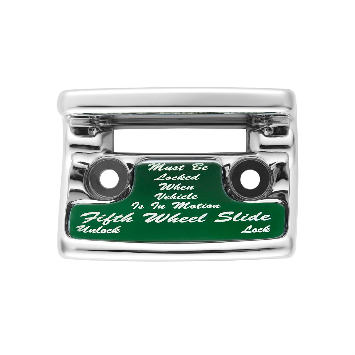 Chrome Plastic Fifth Wheel Switch Guard With Glossy Sticker For 1990-2010 Freightliner Classic- Gree