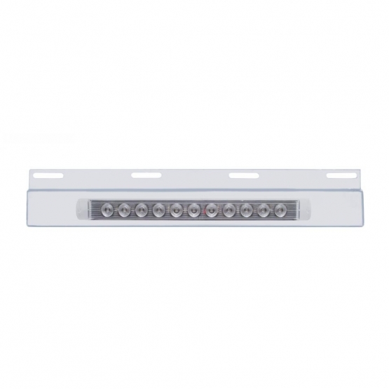 Stainless Top Mud Flap Plate With 11 LED 17" Light Bar - Red LED/Clear Lens (Each)