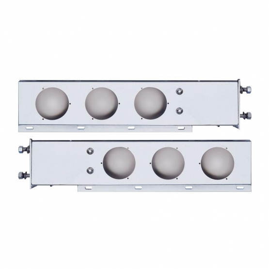 3-3/4" Bolt Pattern Deluxe Stainless Spring Loaded Light Bar With 6X 4" Light Cutouts (Pair)