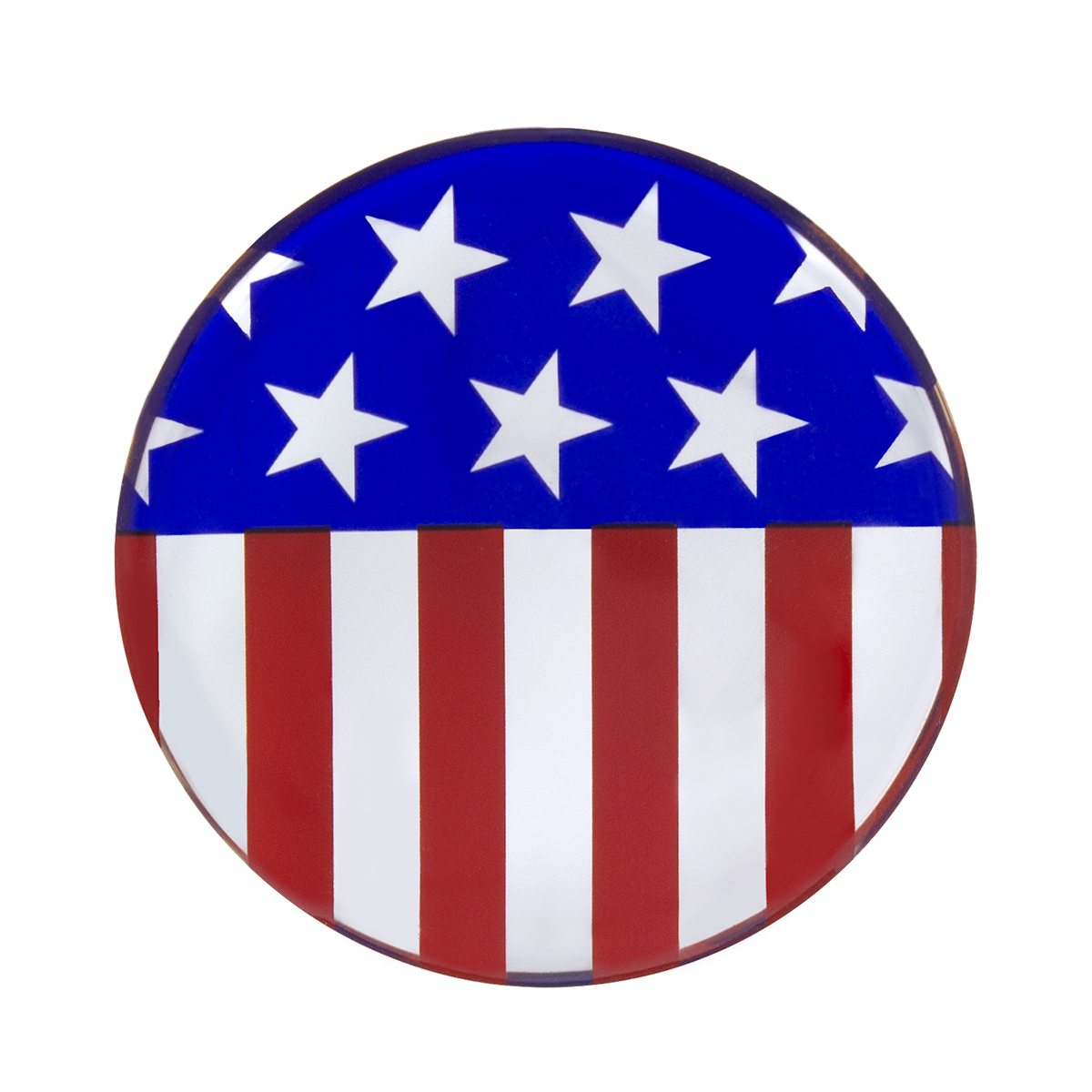 1-3/4" Round Glossy Sticker - USA Flag (Bulk)