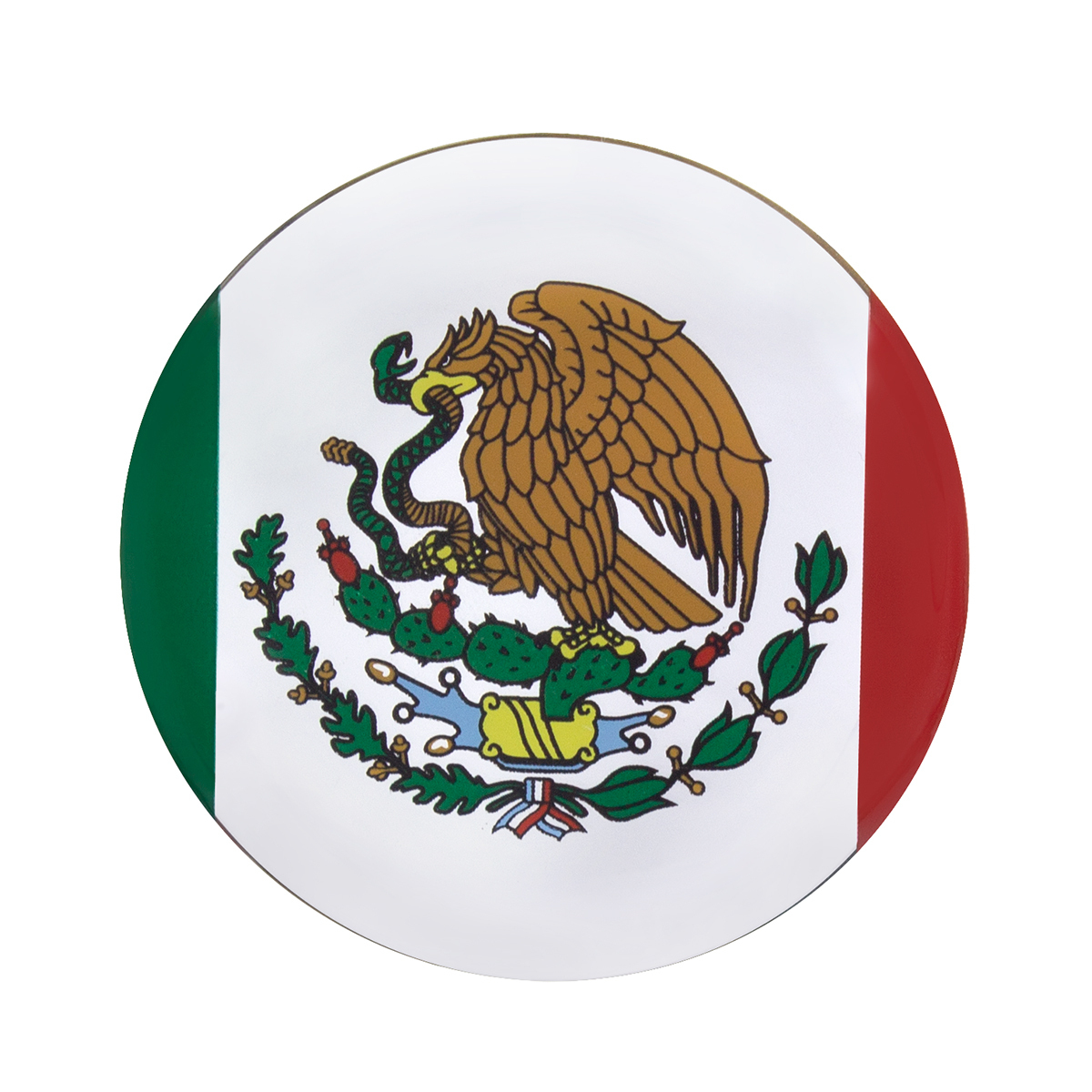 1-3/4" Round Glossy Sticker - Mexico Flag (Bulk)