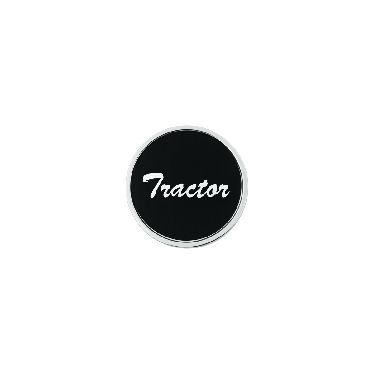 Aluminum Screw-On Air Valve Knob With Tractor Script Sticker - Black Sticker