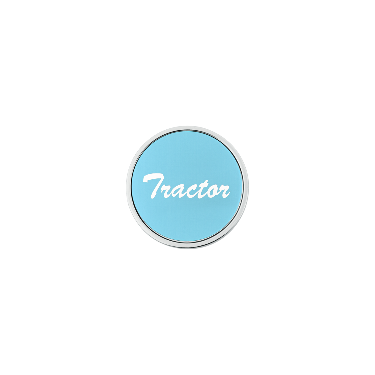Aluminum Screw-On Air Valve Knob With Tractor Script Sticker - Blue Sticker