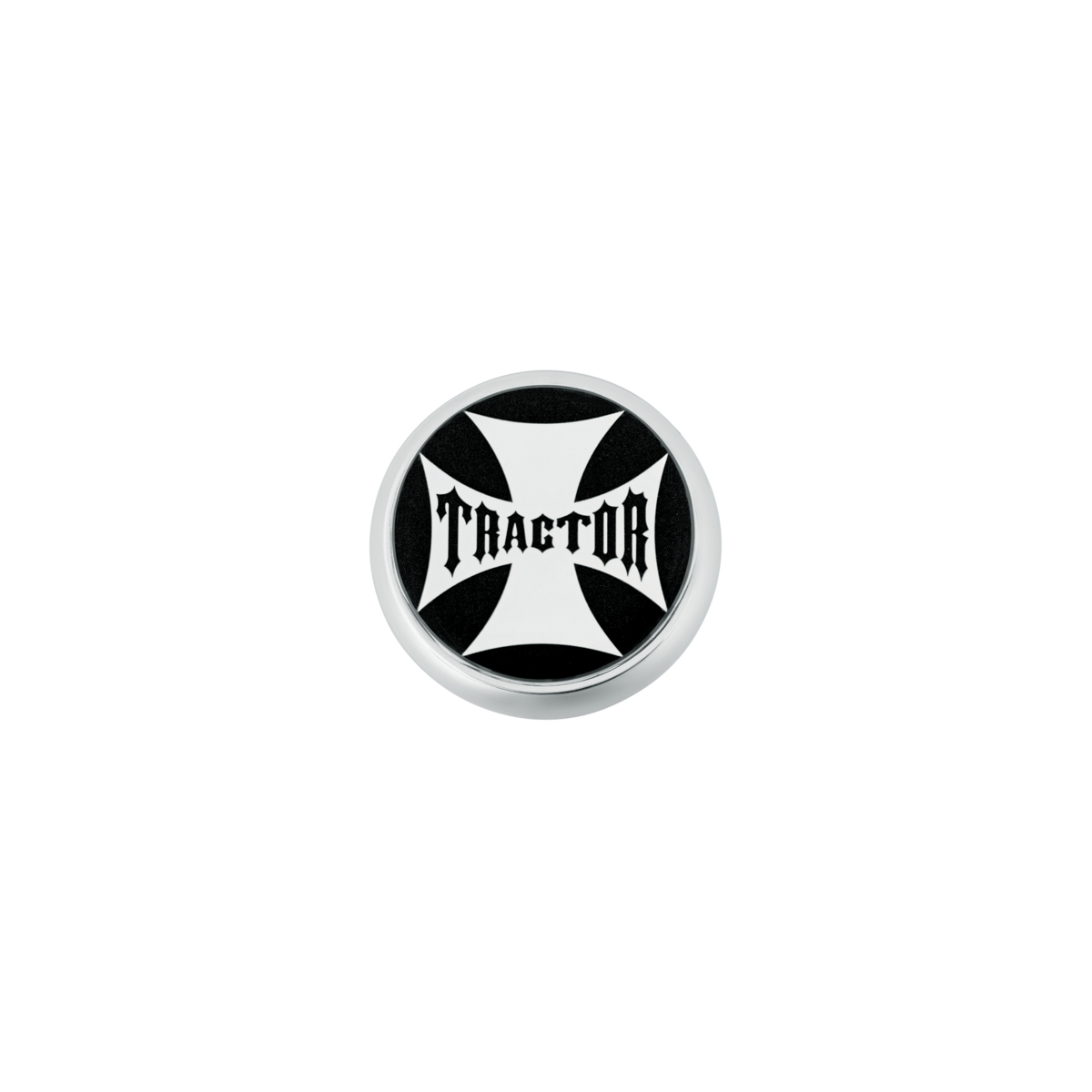 "Tractor" Deluxe Air Valve Knob - Black Maltese Cross Sticker