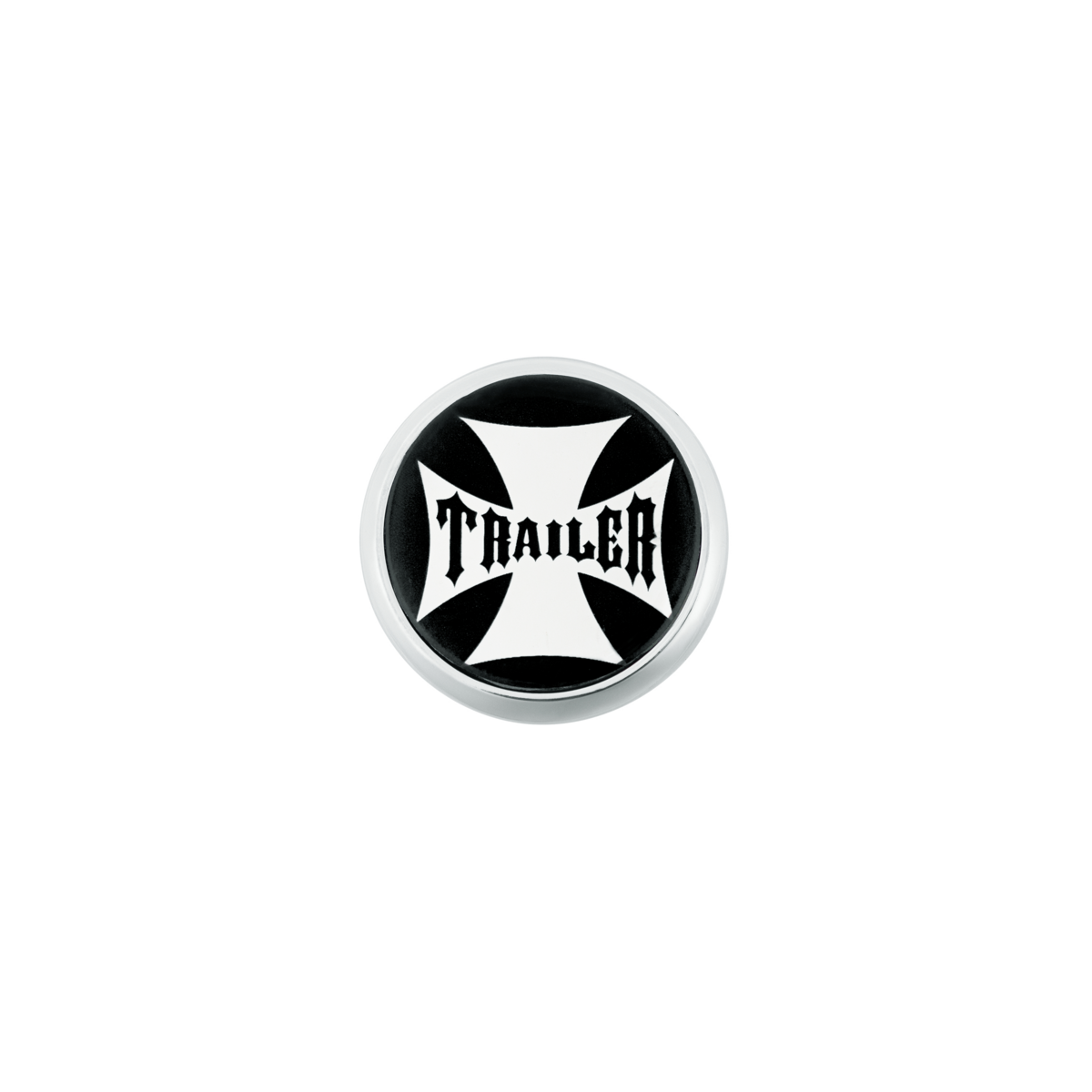 "Trailer" Deluxe Air Valve Knob - Black Maltese Cross Sticker