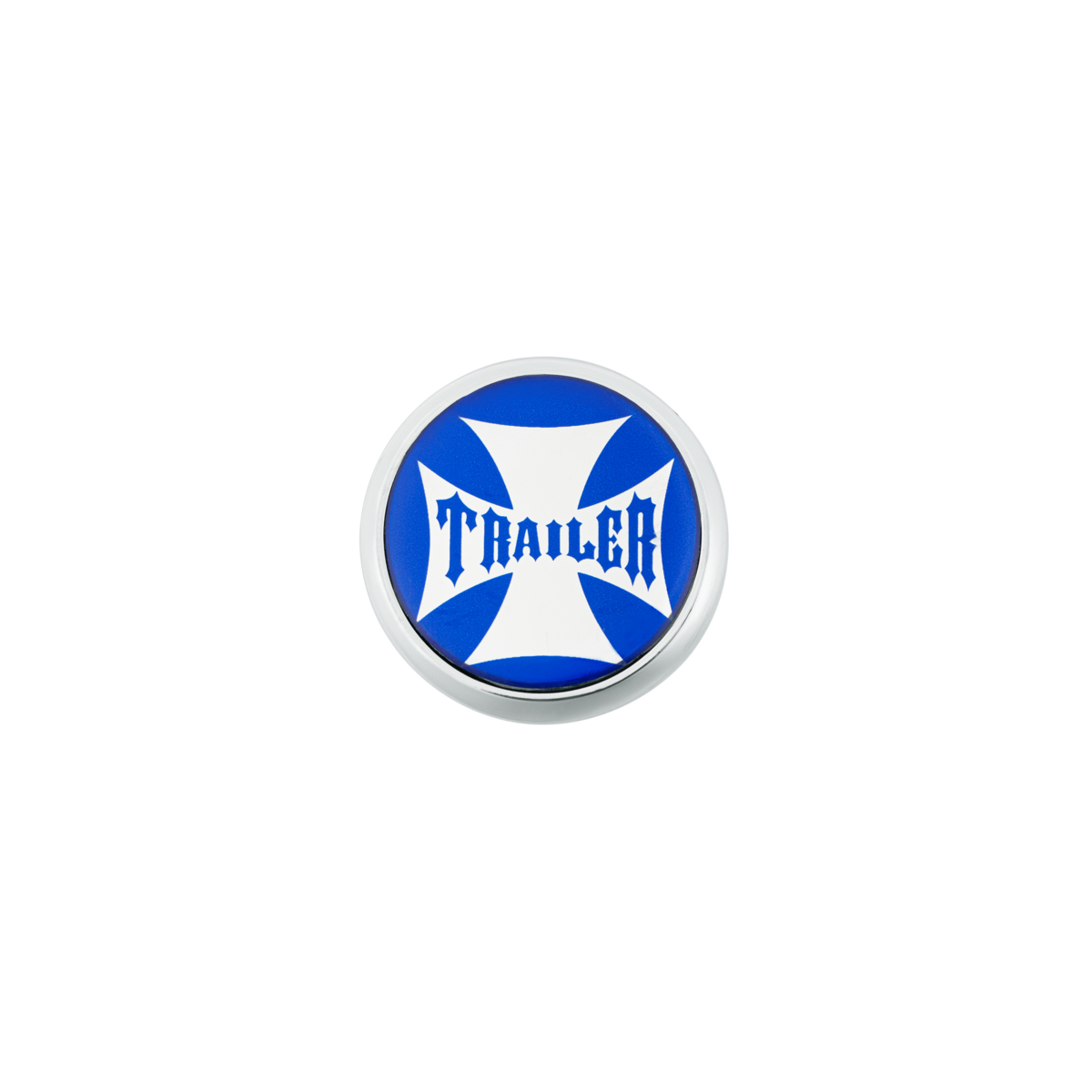 "Trailer" Deluxe Air Valve Knob - Blue Maltese Cross Sticker