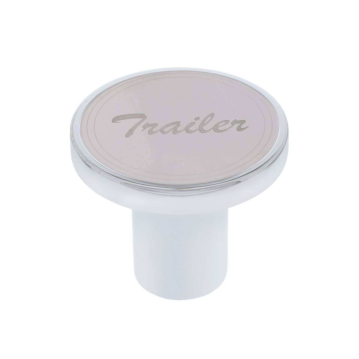 Aluminum Screw-On Air Valve Knob With Stainless Trailer Plaque - Chrome