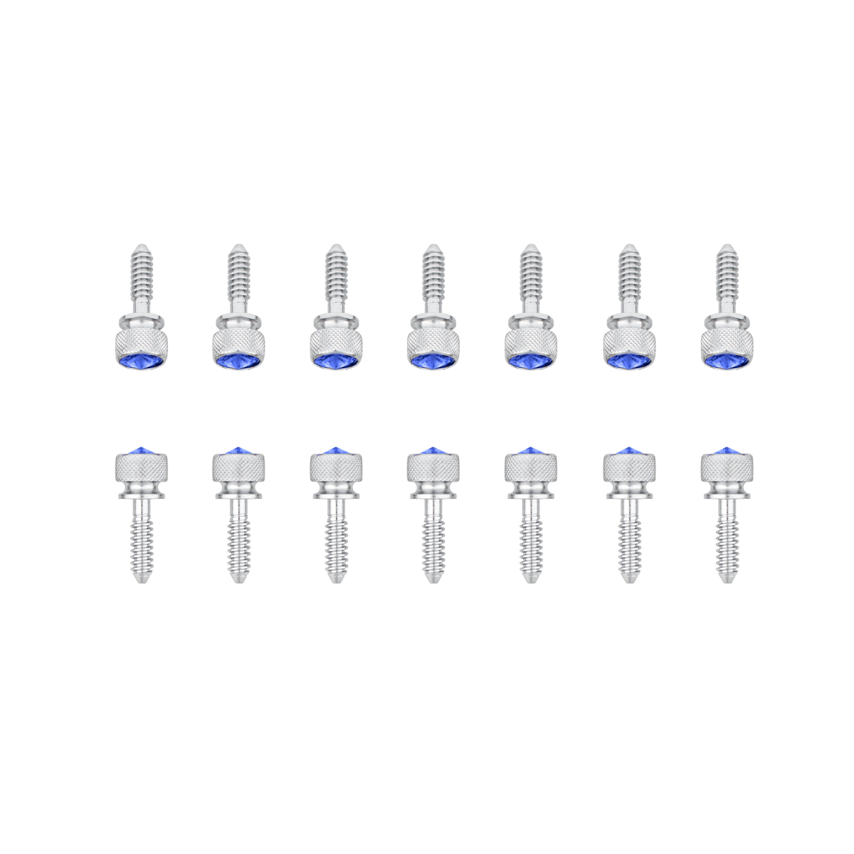 1/4"-20 Knurled Head Dash Screw For Peterbilt - Blue Crystal (14-Pack)