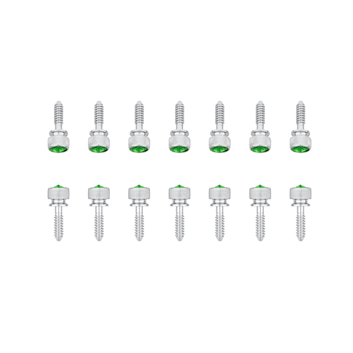 1/4"-20 Knurled Head Dash Screw For Peterbilt - Green Crystal (14-Pack)