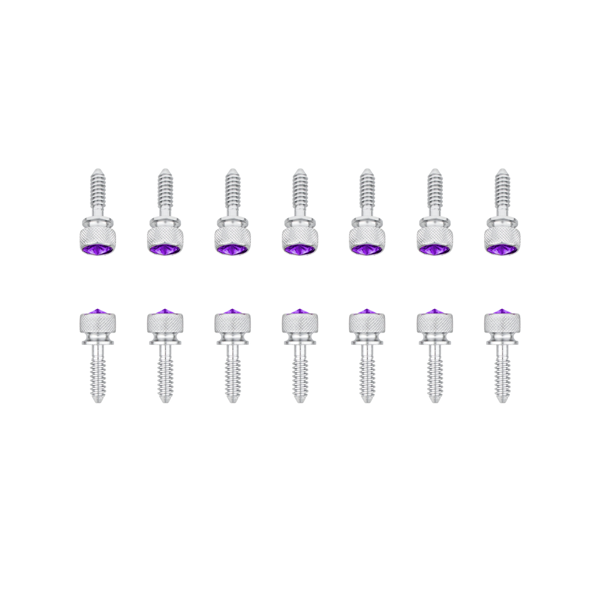 1/4"-20 Knurled Head Dash Screw For Peterbilt - Purple Crystal (14-Pack)