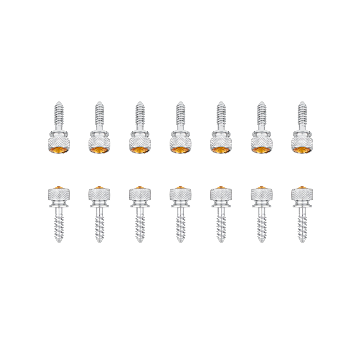1/4"-20 Knurled Head Dash Screw For Peterbilt - Amber Crystal (14-Pack)